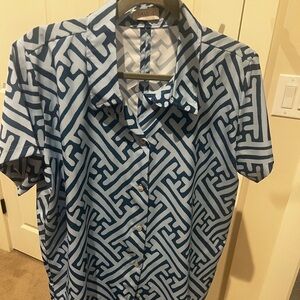 Lavi Blue and White Patterned Shirt